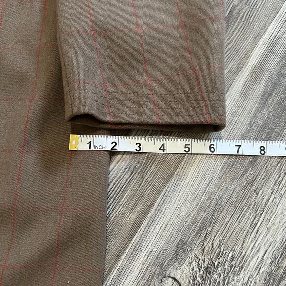 Façonnable Made in Italy Virgin Wool Brown Windowpane Overcoat Men’s Size 52R Eu - Picture 8 of 13